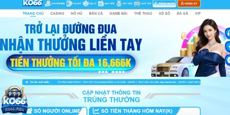 Sân chơi online KO66 đẳng cấp Vip