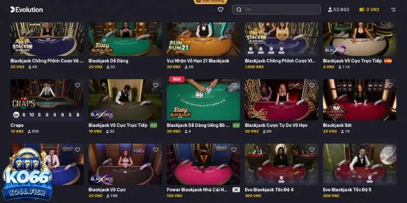 Blackjack casino ở KO66