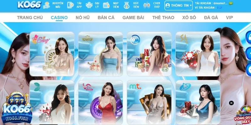 Casino online KO66 có nhiều điểm thu hút